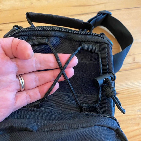 Single Strap Small Backpack Type Bag with Multiple Pockets and Zippers - Picture 11 of 15